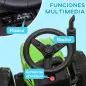 Tractor Eléctrico con Remolque para Niños 3-6 Años con Control Remoto y Cinturón de Seguridad 136,5x50x52,5 cm Verde