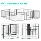 Parque para Perros de 12 Paneles con 2 Puertas Corralito para Perros para Exterior Interior Acero 80x60 cm Gris