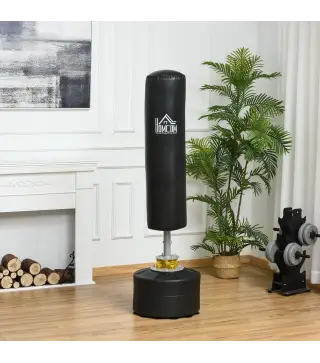 Saco de Boxeo de Pie para Adultos 170cm Altura Ajustable en 3 Niveles Punching Ball con Base Negro