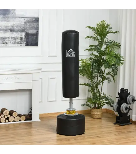 Saco de Boxeo de Pie para Adultos 170cm Altura Ajustable en 3 Niveles Punching Ball con Base Negro