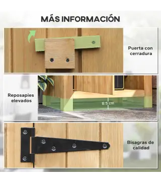 Caseta Jardín Exterior de Madera 77,5x54,2x179,5 cm 0,3 m² para Almacenaje de Herramientas con Estantes Puertas Natural