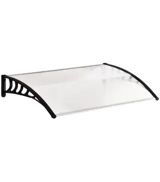 Tejadillo de Protección para Puertas Ventanas Marquesina de Exterior de Aleación de Aluminio 150x90x25 cm Transparente