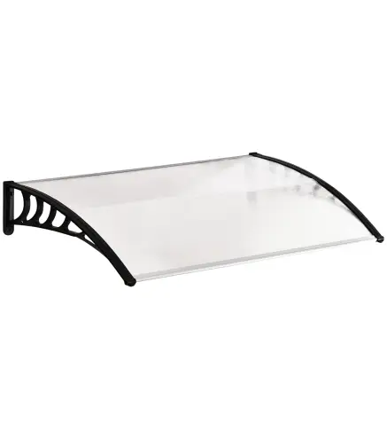 Tejadillo de Protección para Puertas Ventanas Marquesina de Exterior de Aleación de Aluminio 150x90x25 cm Transparente