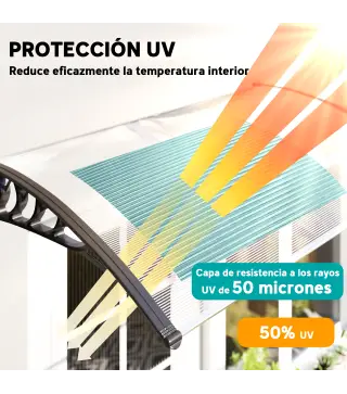 Tejadillo de Protección para Puertas Ventanas Marquesina de Exterior de Aleación de Aluminio 150x90x25 cm Transparente