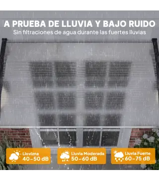 Tejadillo de Protección para Puertas Ventanas Marquesina de Exterior de Aleación de Aluminio 150x90x25 cm Transparente