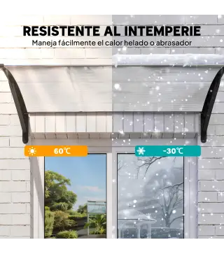 Tejadillo de Protección para Puertas Ventanas Marquesina de Exterior de Aleación de Aluminio 150x90x25 cm Transparente