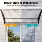 Tejadillo de Protección para Puertas Ventanas Marquesina de Exterior de Aleación de Aluminio 150x90x25 cm Transparente