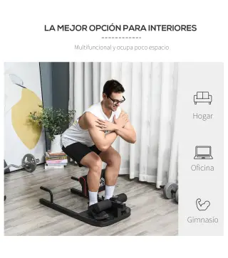 3-en-1 Máquina Equipo de Sentadilla para Ejercicios Abdominales Tablero Supino Multifuncional Ayuda en Cuclillas Equipo Negro