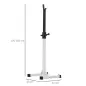 Soporte Barras Pesas de Acero con Altura Ajustable en 12 Niveles Carga Máx. 150 kg 52x48x105-160 cm Blanco