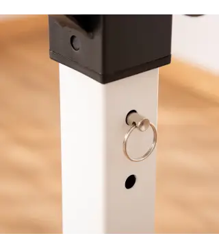 Soporte Barras Pesas de Acero con Altura Ajustable en 12 Niveles Carga Máx. 150 kg 52x48x105-160 cm Blanco