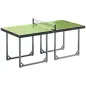 Mesa de Ping-Pong Plegable con Red y Marco de Acero Fácil de Transportar para Interior y Exterior 182x91x76 cm Verde