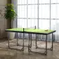 Mesa de Ping-Pong Plegable con Red y Marco de Acero Fácil de Transportar para Interior y Exterior 182x91x76 cm Verde
