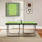 Mesa de Ping-Pong Plegable con Red y Marco de Acero Fácil de Transportar para Interior y Exterior 182x91x76 cm Verde