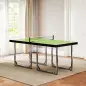 Mesa de Ping-Pong Plegable con Red y Marco de Acero Fácil de Transportar para Interior y Exterior 182x91x76 cm Verde