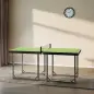 Mesa de Ping-Pong Plegable con Red y Marco de Acero Fácil de Transportar para Interior y Exterior 182x91x76 cm Verde