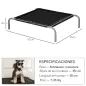 Cama Elevada para Perros Gatos Transpirable Cama para Mascotas 90x65x20 cm para Dormir Relajar con Marco de Acero para Interior