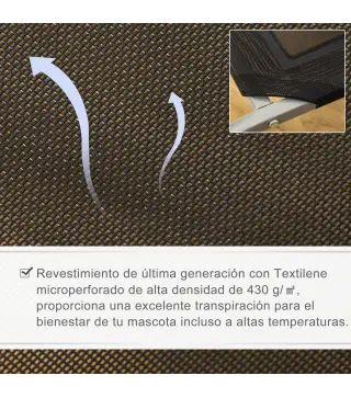 Cama Elevada para Perros Gatos Transpirable Cama para Mascotas 90x65x20 cm para Dormir Relajar con Marco de Acero para Interior