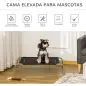 Cama Elevada para Perros Gatos Transpirable Cama para Mascotas 90x65x20 cm para Dormir Relajar con Marco de Acero para Interior
