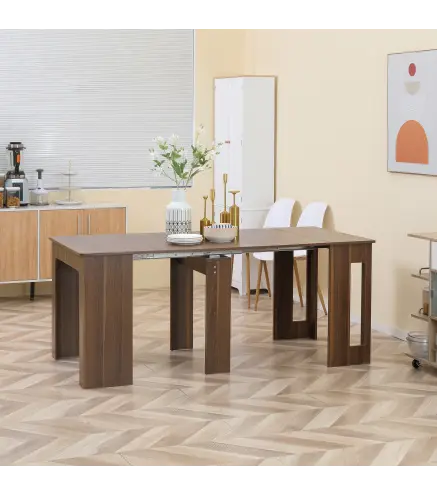 Mesa de Comedor Extensible para 4-6 Personas Mesa Auxiliar Multifuncional para Estudio Cocina 180x85x75 cm Marrón