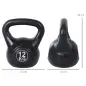 Pesa Rusa de 12 kg Kettlebell Relleno de Arena con Mango Ancho Antideslizante para Entrenamiento 27x21x31 cm Negro