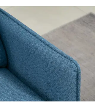 Sofá de Salón de 2 Plazas Moderno con 4 Cojines Reposabrazos y Patas de Acero Carga 240 kg 139x68x80 cm Azul