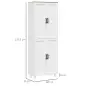 Alacena de Cocina Armario de Almacenaje Multifuncional con 4 Puertas y Estantes Ajustables 60x30x171 cm Blanco