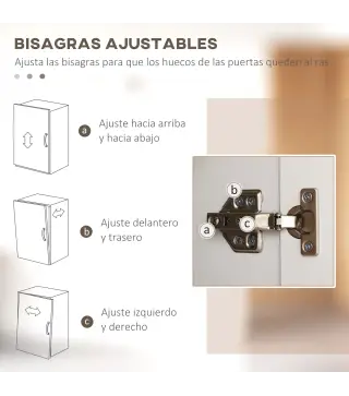 Alacena de Cocina Armario de Almacenaje Multifuncional con 4 Puertas y Estantes Ajustables 60x30x171 cm Blanco