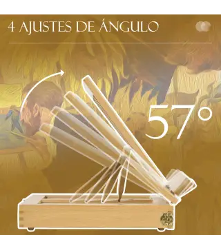 Caballete de Mesa de Madera Caja de Caballete de Pintura Plegable con Cajón y Altura Ajustable 33,5x26x26 cm Natural