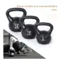 Pesa Rusa de 12 kg Kettlebell Relleno de Arena con Mango Ancho Antideslizante para Entrenamiento 27x21x31 cm Negro