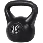 Pesa Rusa de 10 kg Kettlebell Relleno de Arena con Mango Ancho Antideslizante para Entrenamiento 25x19x28 cm Negro