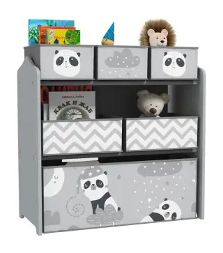 Organizador de Juguetes para Niños Estantería para Juguetes con 6 Cajas de Tela no Tejida Extraíbles 63x30x66 cm Gris