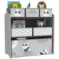 Organizador de Juguetes para Niños Estantería para Juguetes con 6 Cajas de Tela no Tejida Extraíbles 63x30x66 cm Gris