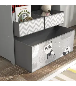 Organizador de Juguetes para Niños Estantería para Juguetes con 6 Cajas de Tela no Tejida Extraíbles 63x30x66 cm Gris