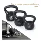 Pesa Rusa de 10 kg Kettlebell Relleno de Arena con Mango Ancho Antideslizante para Entrenamiento 25x19x28 cm Negro
