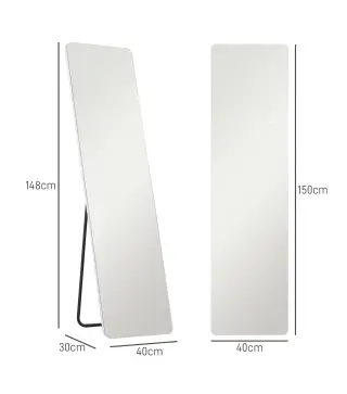 Espejo de Cuerpo Entero con Luz LED 150x40 cm con Iluminación de 3 Colores Función de Memoria Transparente
