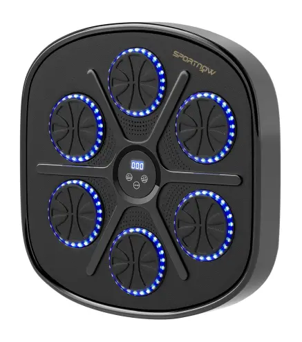 Boxeo Pared Musical con 9 Modos de Velocidad Guantes Conexión Bluetooth Luces LED para Adultos y Niños en Casa Oficina