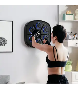 Boxeo Pared Musical con 9 Modos de Velocidad Guantes Conexión Bluetooth Luces LED para Adultos y Niños en Casa Oficina