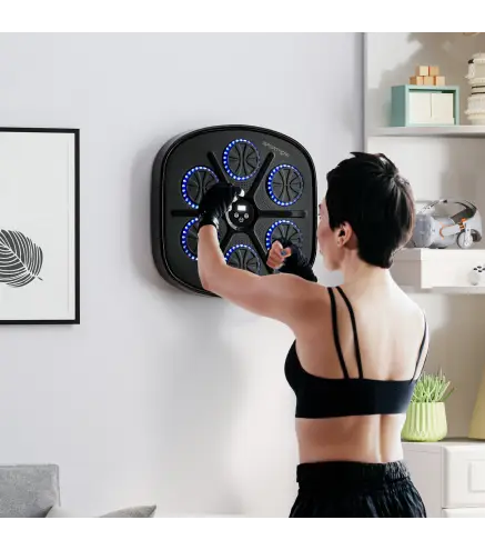 Boxeo Pared Musical con 9 Modos de Velocidad Guantes Conexión Bluetooth Luces LED para Adultos y Niños en Casa Oficina