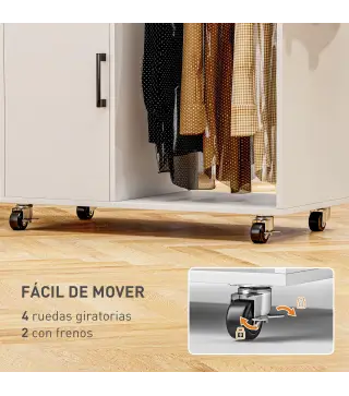 Estación de Planchado con Ruedas Barra para Ropa Tabla de Planchar 127,5x43,5x153 cm Blanco