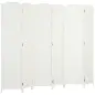 Biombo Separador de Ambientes de 6 Paneles Biombo Plegable 240x170 cm para Salón Dormitorio Oficina Blanco