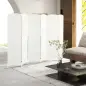 Biombo Separador de Ambientes de 6 Paneles Biombo Plegable 240x170 cm para Salón Dormitorio Oficina Blanco