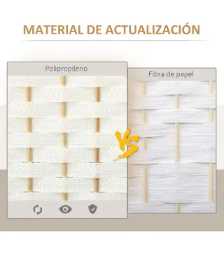 Biombo Separador de Ambientes de 6 Paneles Biombo Plegable 240x170 cm para Salón Dormitorio Oficina Blanco