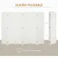 Biombo Separador de Ambientes de 6 Paneles Biombo Plegable 240x170 cm para Salón Dormitorio Oficina Blanco