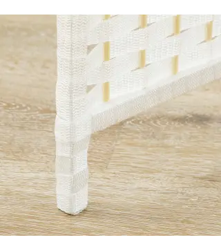 Biombo Separador de Ambientes de 6 Paneles Biombo Plegable 240x170 cm para Salón Dormitorio Oficina Blanco