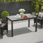 Mesa de Comedor Extensible de Exterior de 85-125 cm para 4-6 Personas Mesa Rectangular para Porche Terraza Jardín