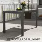 Mesa de Comedor Extensible de Exterior de 85-125 cm para 4-6 Personas Mesa Rectangular para Porche Terraza Jardín