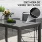 Mesa de Comedor Extensible de Exterior de 85-125 cm para 4-6 Personas Mesa Rectangular para Porche Terraza Jardín