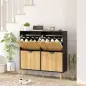 Zapatero Estrecho con 4 Cajones Abatibles y Estantes Ajustables para 16 Pares 95x26x95 cm Natural y Negro