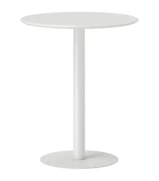 Mesa de Comedor Redonda para 2 Personas Mesa de Cocina de Acero para Interior y Exterior Ø60x72 cm Blanco