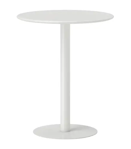 Mesa de Comedor Redonda para 2 Personas Mesa de Cocina de Acero para Interior y Exterior Ø60x72 cm Blanco